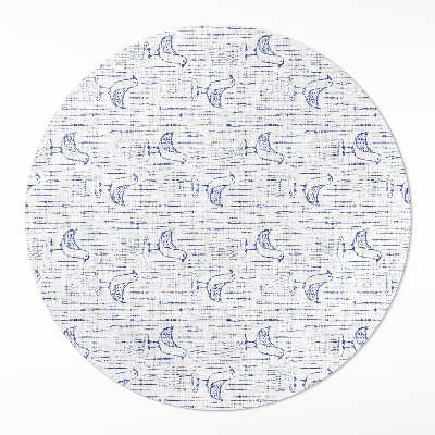Covor rotund din vinil Păsări desenate model boho regulat delicat