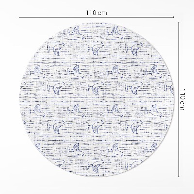 Covor rotund din vinil Păsări desenate model boho regulat delicat