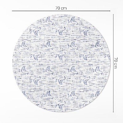 Covor rotund din vinil Păsări desenate model boho regulat delicat
