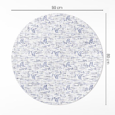 Covor rotund din vinil Păsări desenate model boho regulat delicat