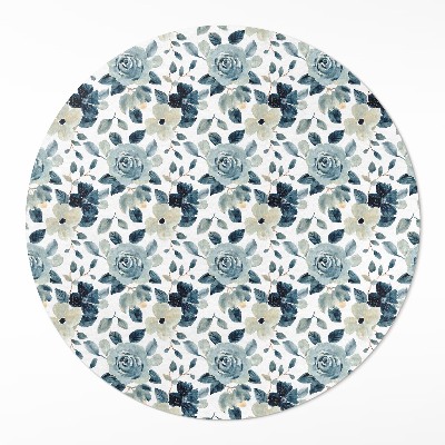 Covor rotund din vinil Flori pictate model floral regulat