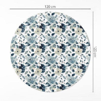 Covor rotund din vinil Flori pictate model floral regulat