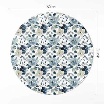 Covor rotund din vinil Flori pictate model floral regulat