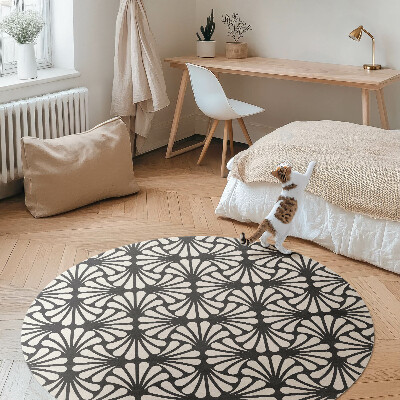 Covor rotund din vinil Geometric ginkgo frunze artdeco glamour