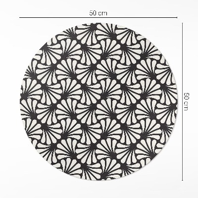 Covor rotund din vinil Geometric ginkgo frunze artdeco glamour