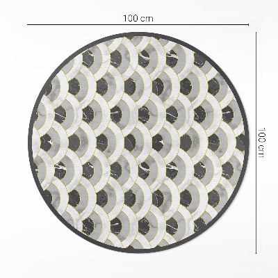 Covor rotund din vinil Piatră solzi marmură model regulat