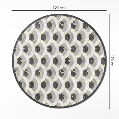 Covor rotund din vinil Piatră solzi marmură model regulat