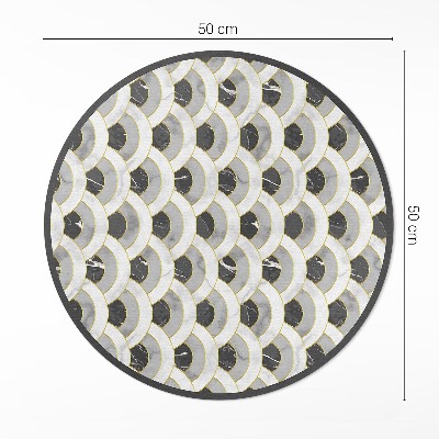Covor rotund din vinil Piatră solzi marmură model regulat