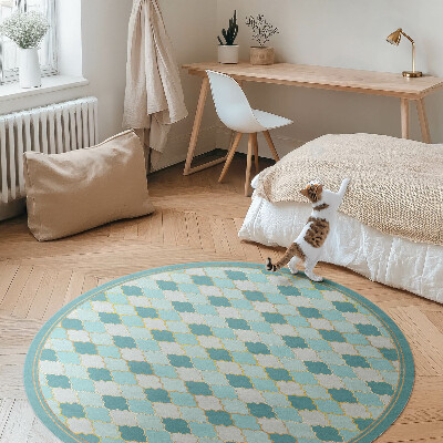 Covor rotund din vinil Mozaic albastru dale decorative