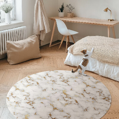 Covor rotund din vinil Piatră strălucitoare de marmură la modă