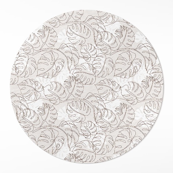 Covor rotund din vinil Minimalist boho frunze monstera