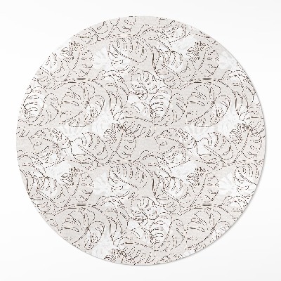 Covor rotund din vinil Minimalist boho frunze monstera