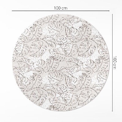 Covor rotund din vinil Minimalist boho frunze monstera