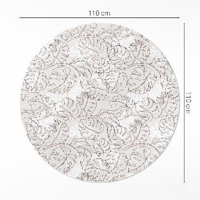 Covor rotund din vinil Minimalist boho frunze monstera