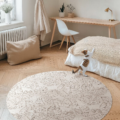 Covor rotund din vinil Minimalist boho frunze monstera