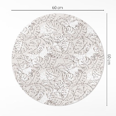 Covor rotund din vinil Minimalist boho frunze monstera