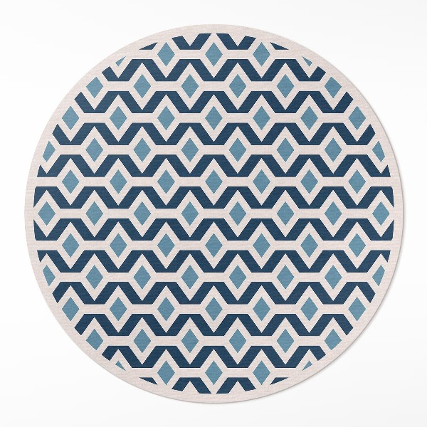 Covor rotund din vinil Model de șablon geometric