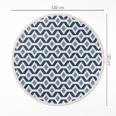 Covor rotund din vinil Model de șablon geometric