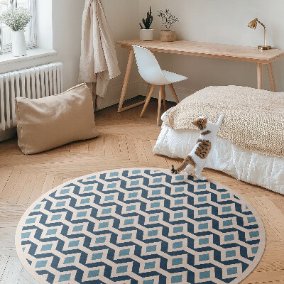 Covor rotund din vinil Model de șablon geometric