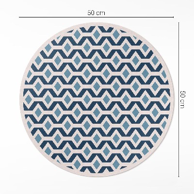 Covor rotund din vinil Model de șablon geometric
