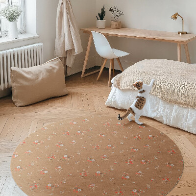 Covor rotund din vinil Flori mici de câmp în stil boho vintage