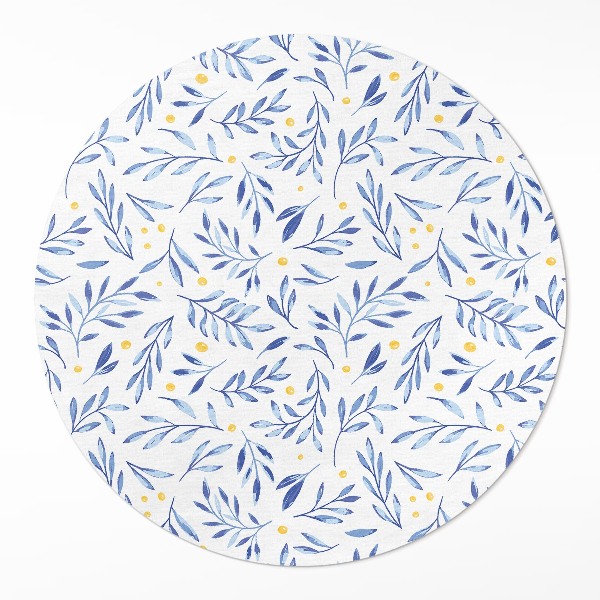 Covor rotund din vinil Sprigs acuarelă frunze puncte boho