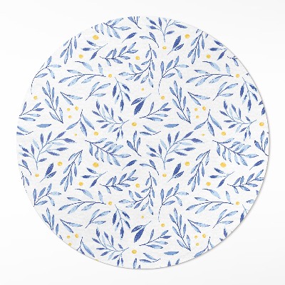 Covor rotund din vinil Sprigs acuarelă frunze puncte boho