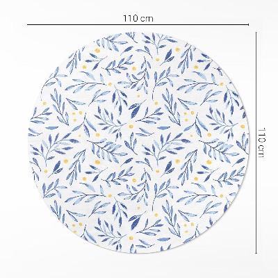 Covor rotund din vinil Sprigs acuarelă frunze puncte boho