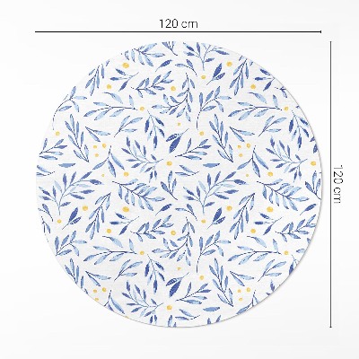 Covor rotund din vinil Sprigs acuarelă frunze puncte boho