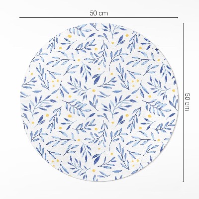 Covor rotund din vinil Sprigs acuarelă frunze puncte boho