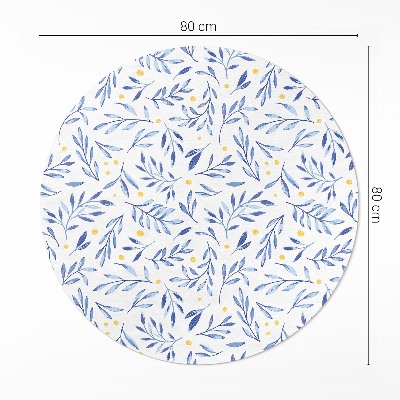 Covor rotund din vinil Sprigs acuarelă frunze puncte boho