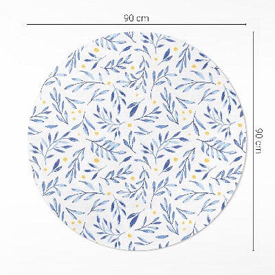 Covor rotund din vinil Sprigs acuarelă frunze puncte boho