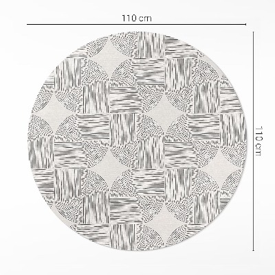 Covor rotund din vinil Model decorativ liniar în carouri vintage