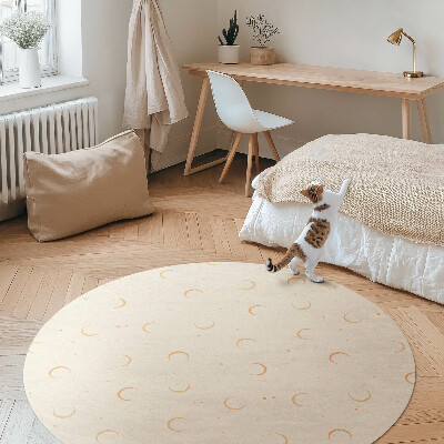 Covor rotund din vinil Luni și stele mici cosmos boho