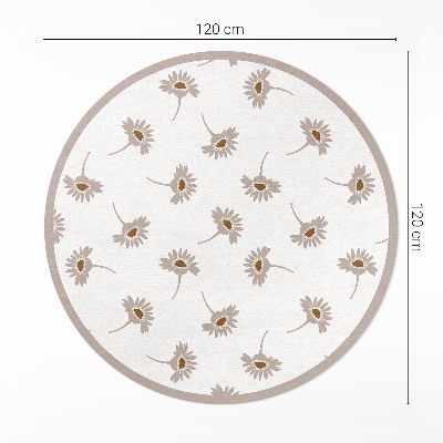 Covor rotund din vinil Flori delicate de margarete boho