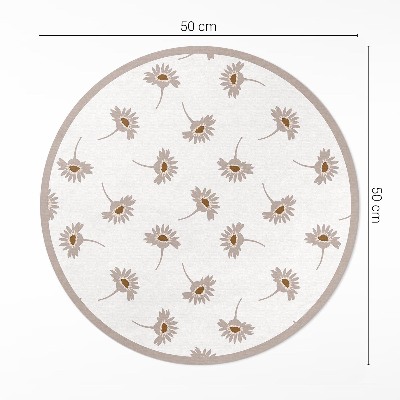 Covor rotund din vinil Flori delicate de margarete boho