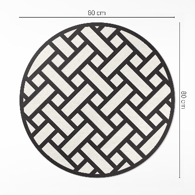 Covor rotund din vinil Ilustrație simplă din răchită împletită