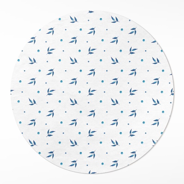 Covor rotund din vinil Frunze fine și puncte acuarelă boho