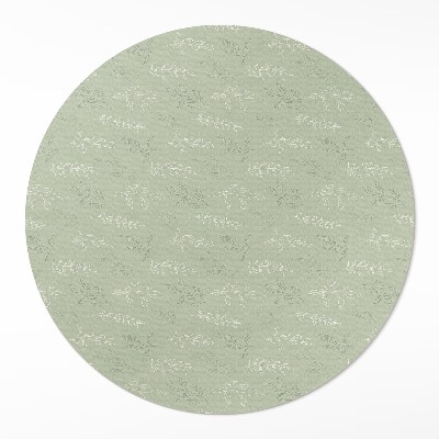 Covor rotund din vinil Ramuri subtile de frunze în stil boho
