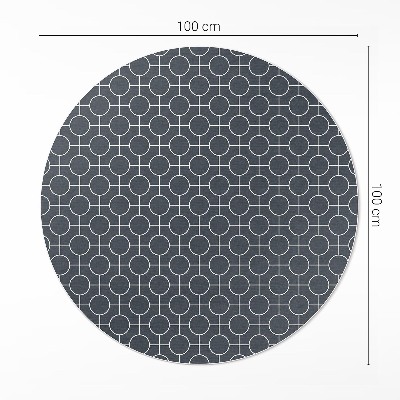 Covor rotund din vinil Cercuri geometrice model regulat