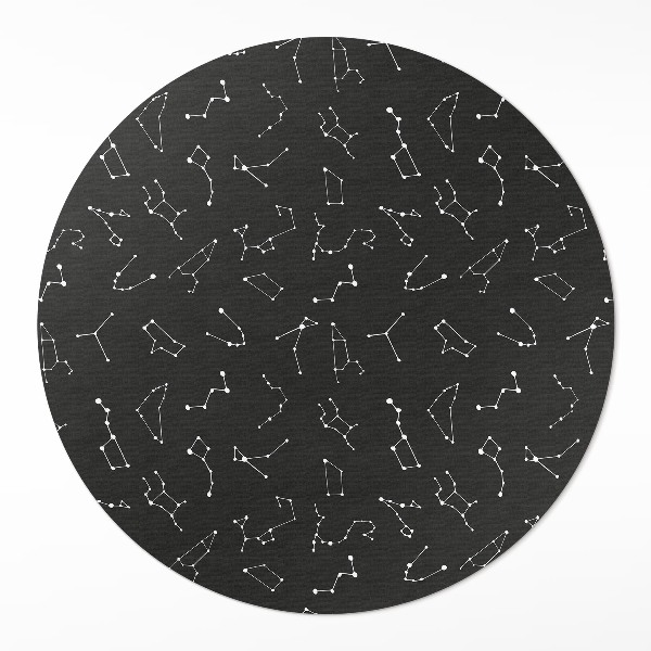 Covor rotund din vinil Constelații stelare horoscop zodiac cosmos