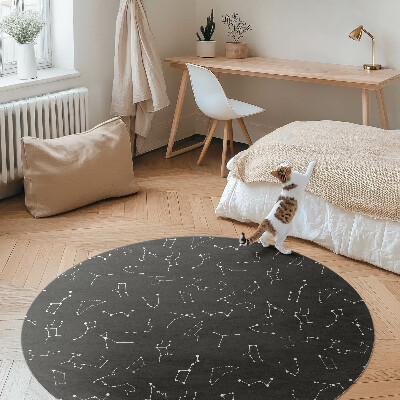 Covor rotund din vinil Constelații stelare horoscop zodiac cosmos