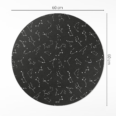 Covor rotund din vinil Constelații stelare horoscop zodiac cosmos