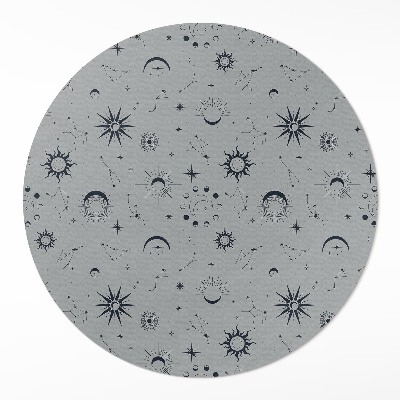 Covor rotund din vinil Cosmos soare luni stele vintage