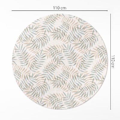 Covor rotund din vinil Delicate frunze tropicale model boho