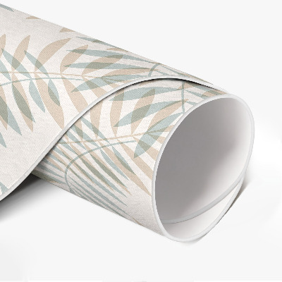 Covor rotund din vinil Delicate frunze tropicale model boho