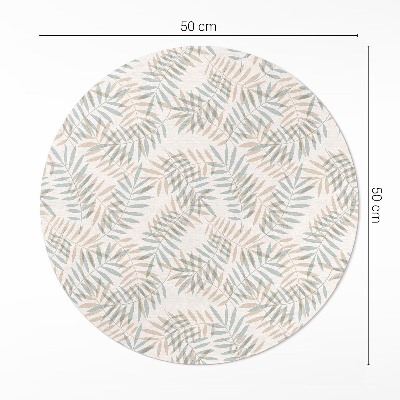 Covor rotund din vinil Delicate frunze tropicale model boho