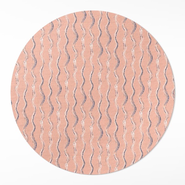 Covor rotund din vinil Valuri boho în culori pastelate