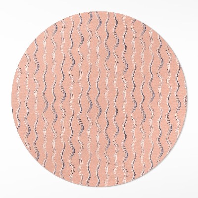 Covor rotund din vinil Valuri boho în culori pastelate