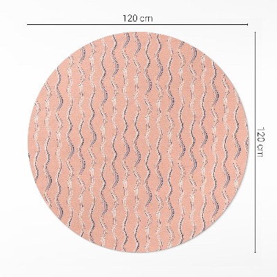 Covor rotund din vinil Valuri boho în culori pastelate